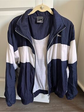 Vintage Puma Navy & White Windbreaker Jacket